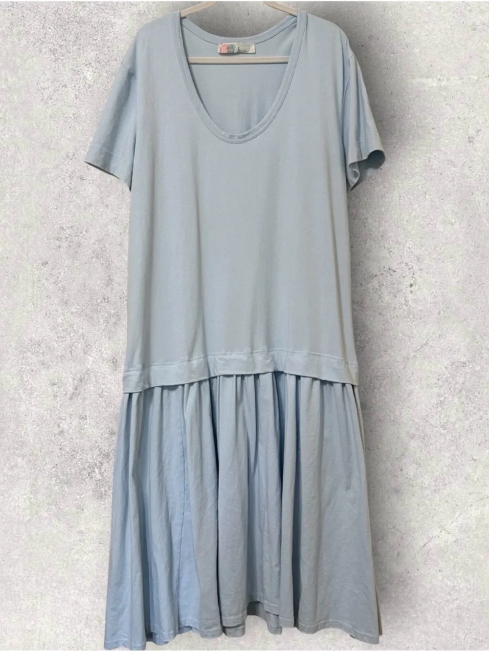 Free People Beach Herron Drop-Waist Maxi Dress, Ballad Blue, Size Medium
